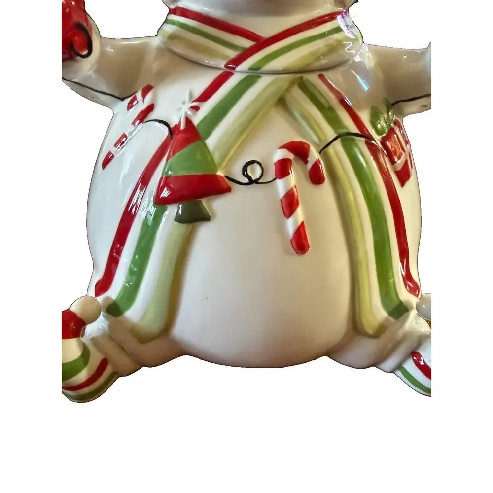 American Atelier Snowman Cookie Jar Ceramic Christmas 5615